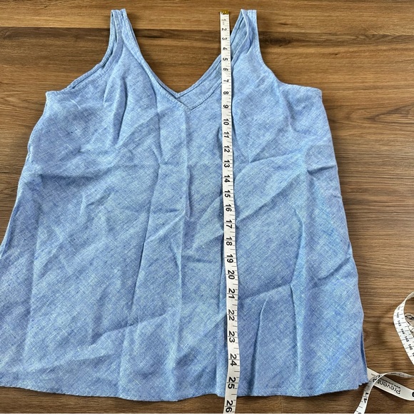 Lilly Pulitzer Florin Tank Top Blue Linen Coastal Beach Resort Nautical Women XS - Picture 7 of 7